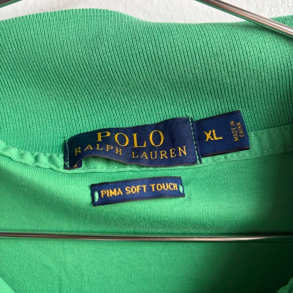 Polo Ralph Lauren Mens XL Green Pima Soft Touch Short Sleeve Polo Shirt
